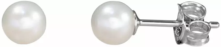 PS001 PearlStar helmikorvikset 5mm - Hopeiset korvakorut - PS001 - 1