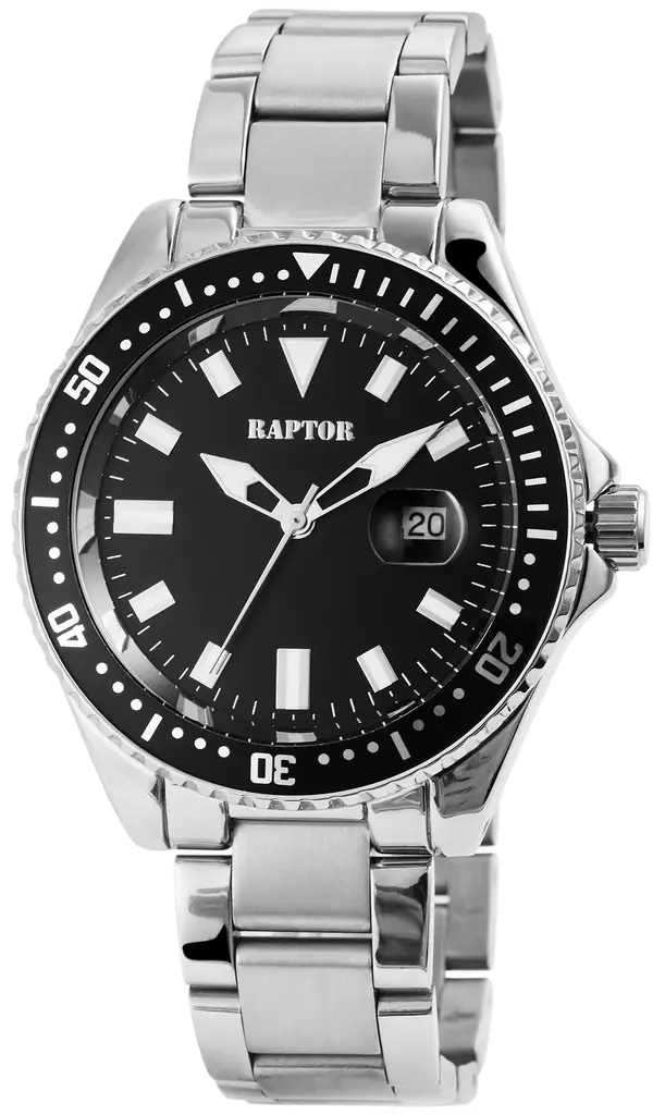 Raptor Roma Silver Black 20233-001 1 - Raptor miesten rannekello - 20233-001 - 1