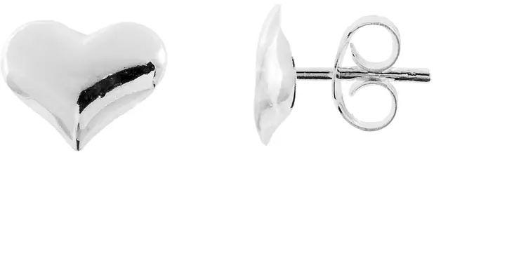 Sydän korvakorut tappi 9mm - Hopeiset korvakorut - H2021 - 1