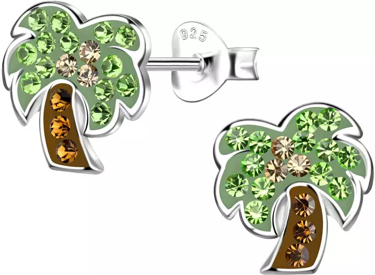 Palmu hopeakorvakoru kristallein Y0591 - Lasten korut - Y0591 - 1