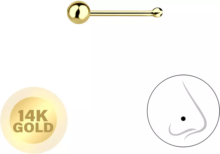 Nen=C3=A4koru kultaa 2 mm kirkas zirkonia - Nenäkorut - Y1991 - 1