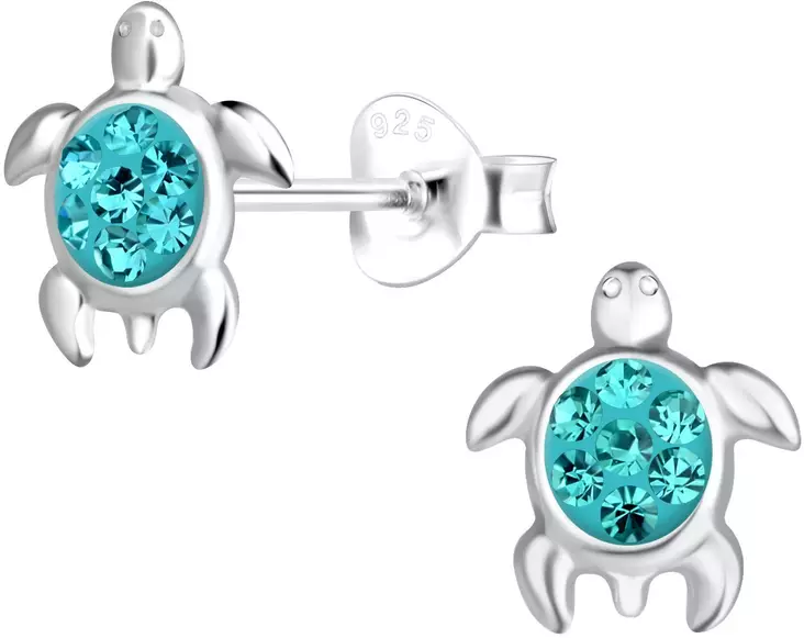 Kilpikonna Turkoosi tappi hopeaa Y3811 - Lasten korut - Y3811 - 1