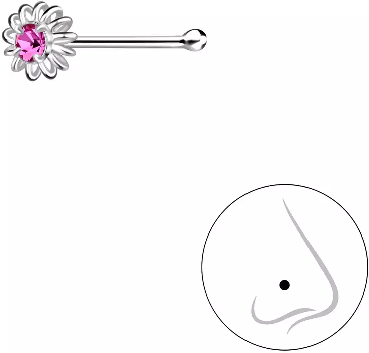 Nen=C3=A4koru Kukka Rose cz 3mm - Lävistyskorut - Y8191 - 1