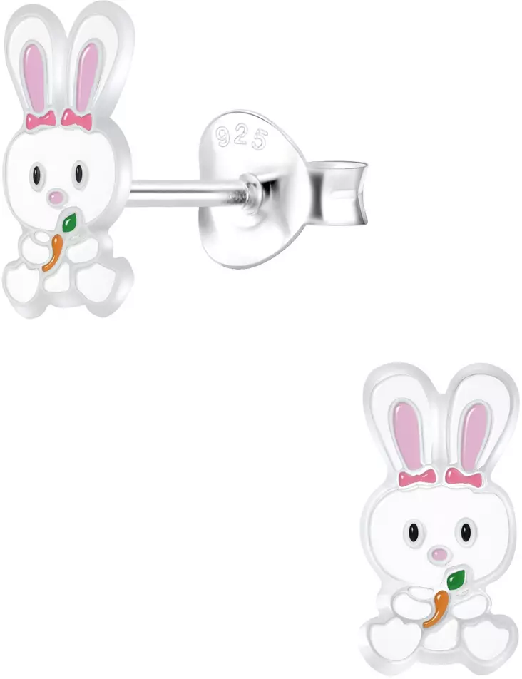 Pupu korvakoru valkoinen 4x8 mm - Lasten korut - Y9691 - 1