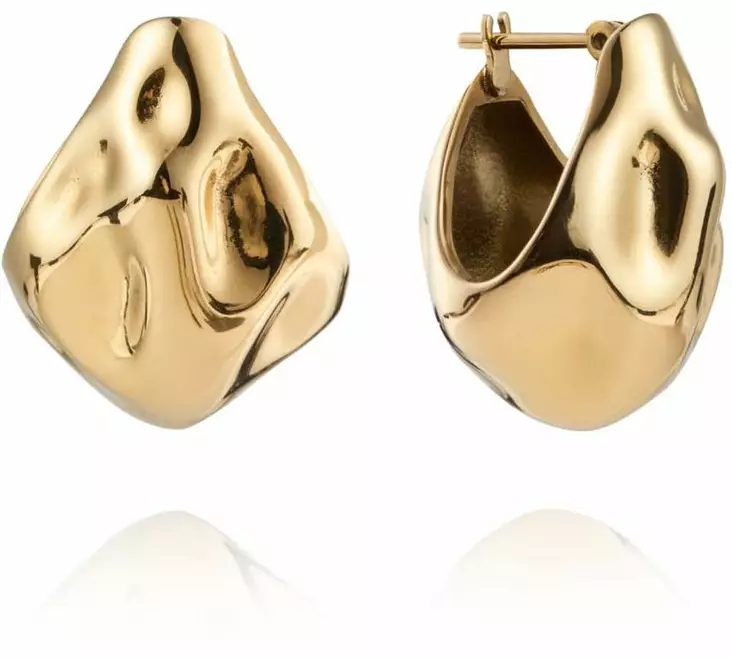 Mockberg Wavy bolded drop gold korvakorut MB0171 - Teräksiset korvakorut - MB0171 - 1