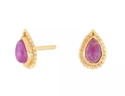 Korvakoru Joy Fuchsia kullattu tappi - Hopeiset korvakorut - N101 - 1