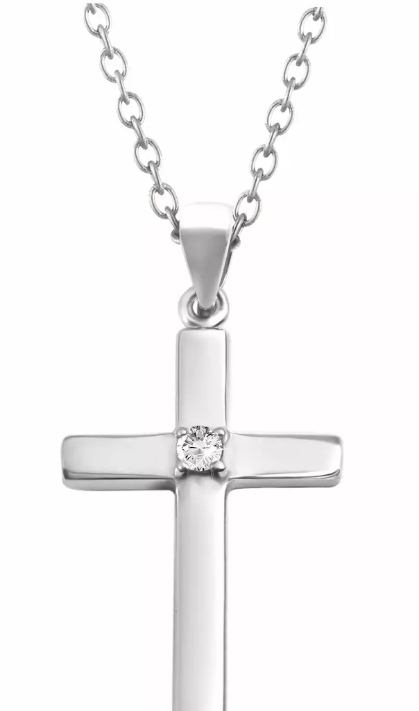 Risti zirkonilla SH59-001 - Rippiristi hopea - SH59-001 - 1