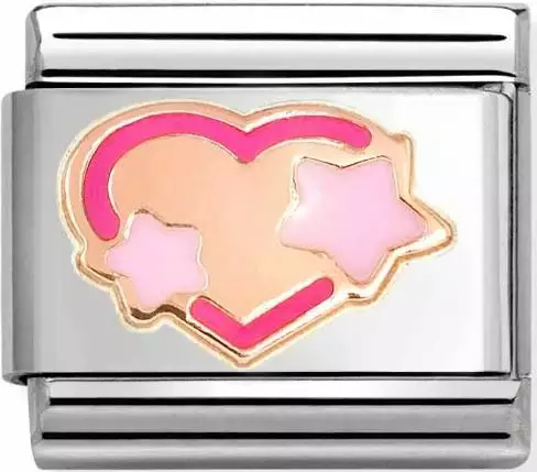 Nomination Fuchsia sydän pinkit tähdet - Composable Classic - 430202-41 - 1