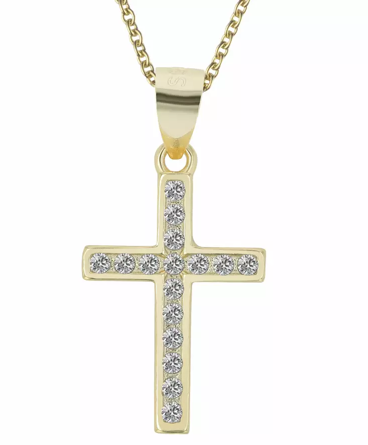 Ristiriipus kullattua hopeaa cz 15x9 mm - Rippiristit kullattu hopea - SH309-001 - 1