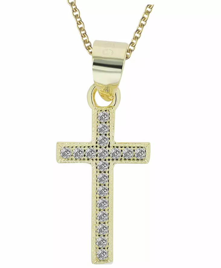 Ristiriipus kullattua hopeaa 15x9 mm - Rippiristit kullattu hopea - SH344-001 - 1