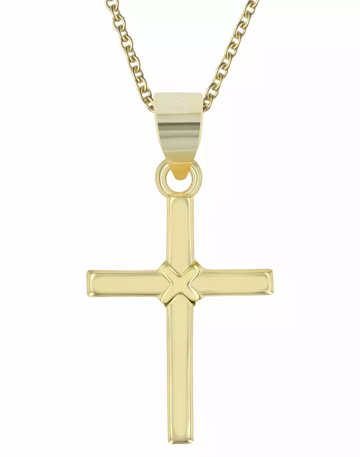 Ristiriipus kullattu hopea 19x12 mm - Rippiristit kullattu hopea - SH241-001 - 1