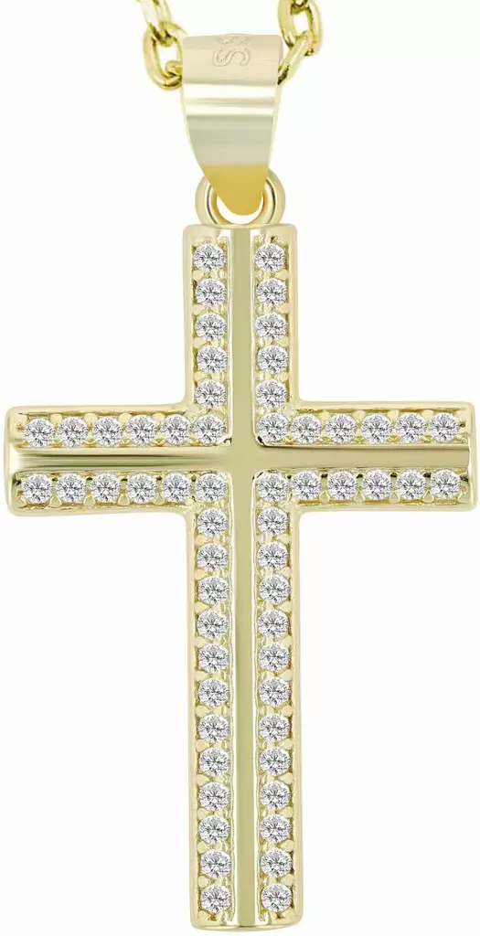 Risti zirkonioilla SH359-001 - Rippiristit kullattu hopea - SH359-001 - 1