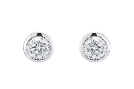 Hopeiset pyöreät korvakorut kirkkailla zirkoneilla C10402 - Hopeiset korvakorut - C10402 - 1