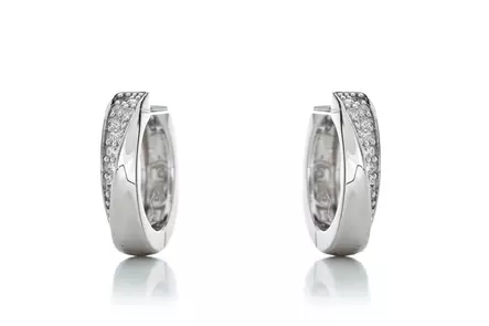 Korvakoru kreoli rengas zirkoneilla - Hopeiset korvakorut - C10342 - 1