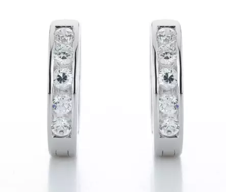 Korvakorut kreoli hopeaa kirkkaat zirkonit - Hopeiset korvakorut - C10142 - 2