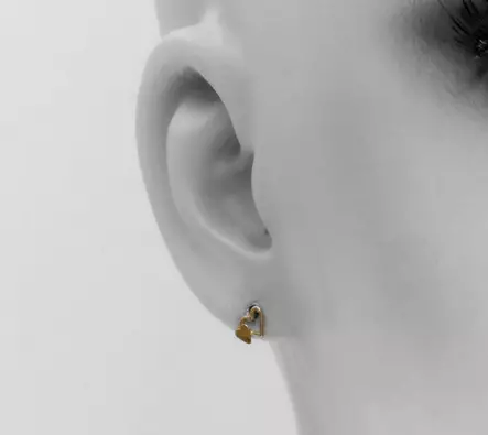 Tuplasydän korvakorut tappi 7x5 mm - Kultaiset korvakorut - K20212 - 2