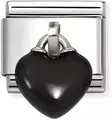 Nomi Charm Musta emali sydän - Nomination combosable classic - 331821-02 - 1