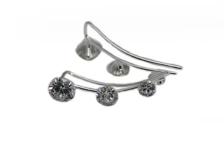 Kiipij=C3=A4 korvakoru zirkonein - Hopeiset korvakorut - D202 - 1