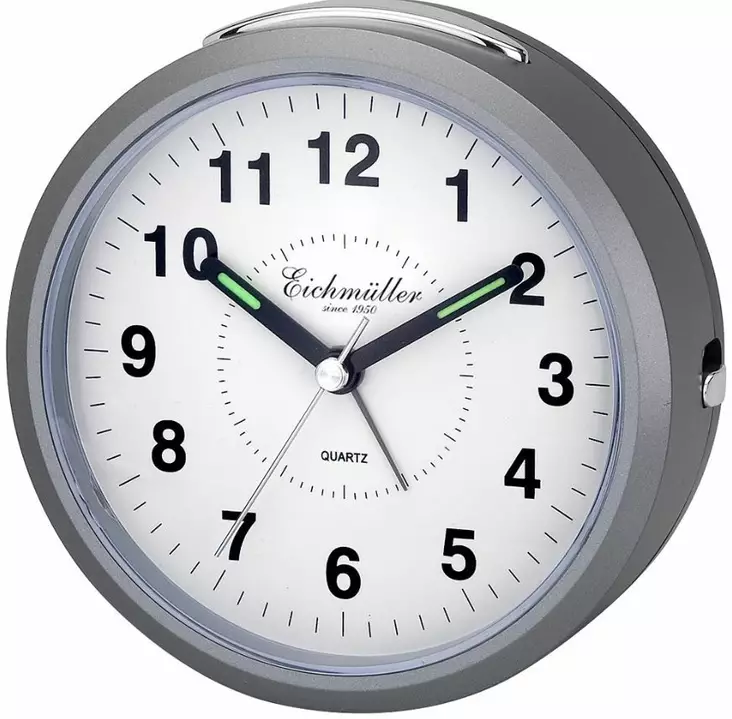 Her=C3=A4tyskello metalli harmaa 9837-02 - Herätyskellot - 9837-02 - 1