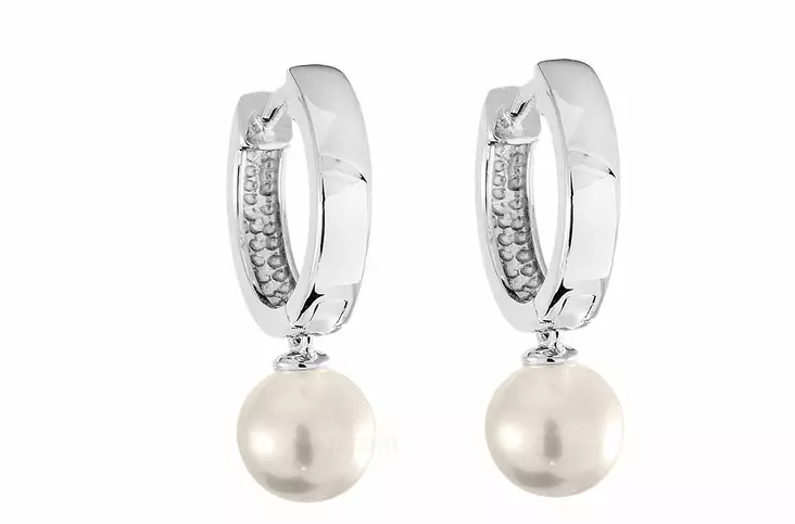 Hopeiset helmikorvarenkaat C10012 - Hopeiset korvakorut - C10012 - 1