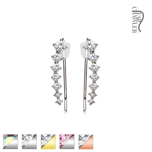 Kiipijä korvakorut 7 zirkonia HEL22 - Hopeiset korvakorut - HEL22 - 1