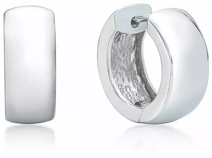 Korvakoru sileä rengas, 18 x 7,5mm saranalla - Hopeiset korvakorut - C10032 - 1