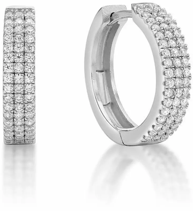 Kreoli korvarengas zirkoneilla CKK72 - Hopeiset korvakorut - CKK72 - 1