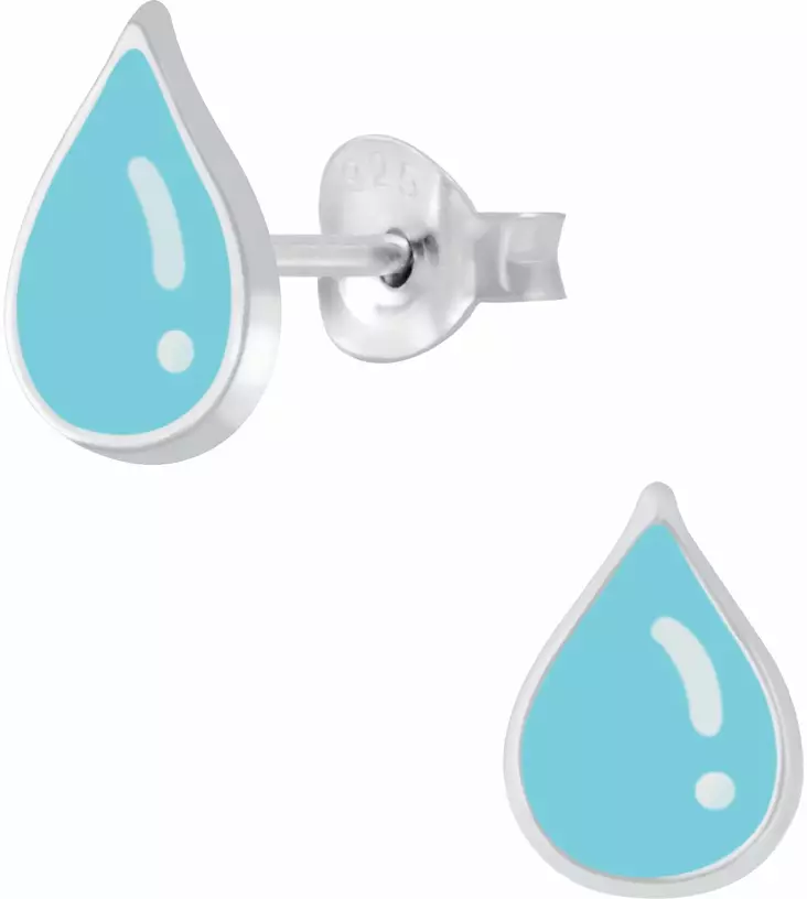 Kyynel turkoosi emaloitu Y5842 - Hopeiset korvakorut - Y5842 - 1