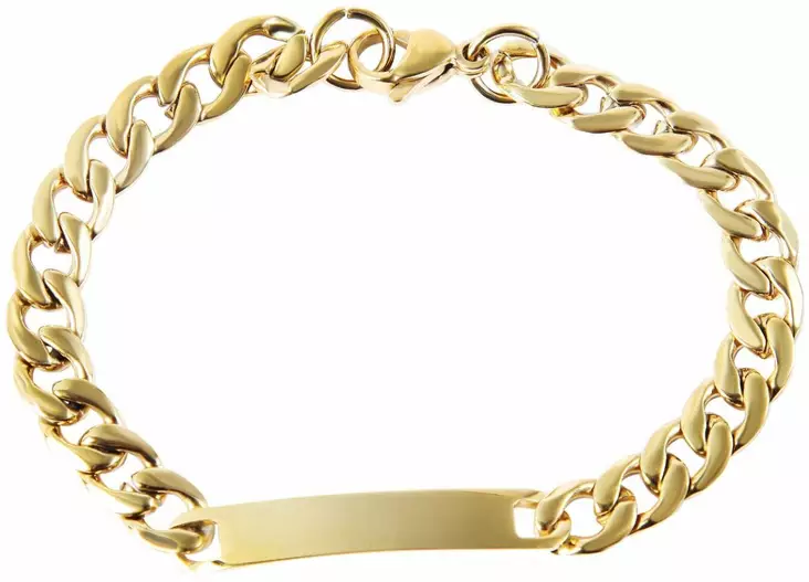 Laattaranneketju kullatu 6mm 19cm SH557-002 - Teräksiset rannekorut - SH557-002 - 1