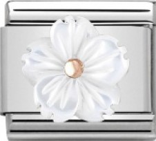 Nomination pala Flower Onyx valkoinen - Nomination combosable classic - 430510-02 - 1