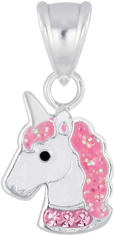 Yksisarvinen riipus pink Glitter Y6062 - Hopeiset kaulakorut - Y6062 - 1