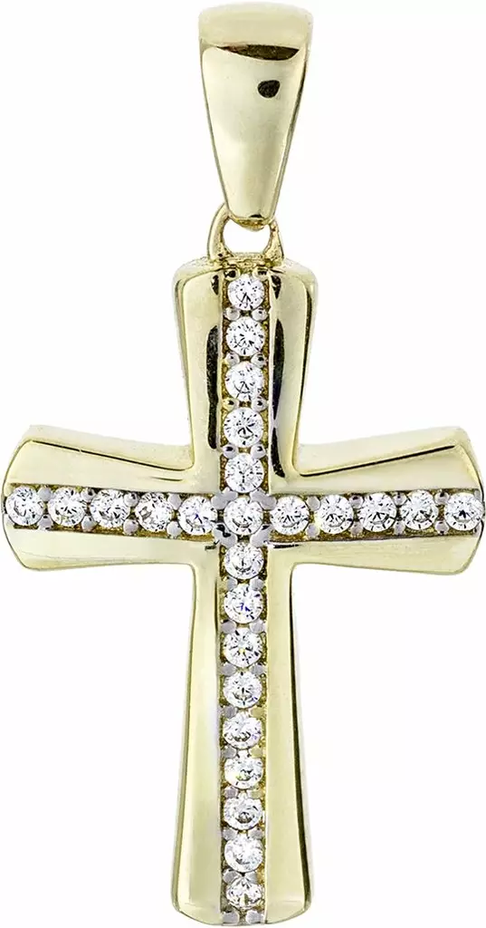 Kultainen rippristi zirkoneilla 9K282062 - Rippiristi kulta - 9K282062 - 1