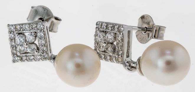 Ruutu ja helmi RHK412 - Hopeiset korvakorut - RHK412 - 1