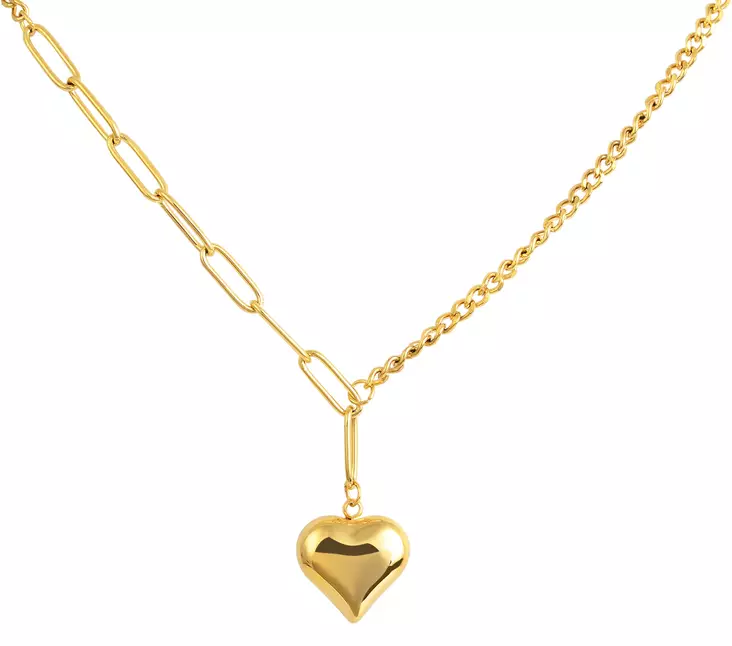 Sydän riipus kullattu teräs SH382-002 - Teräsriipukset - SH382-002 - 1