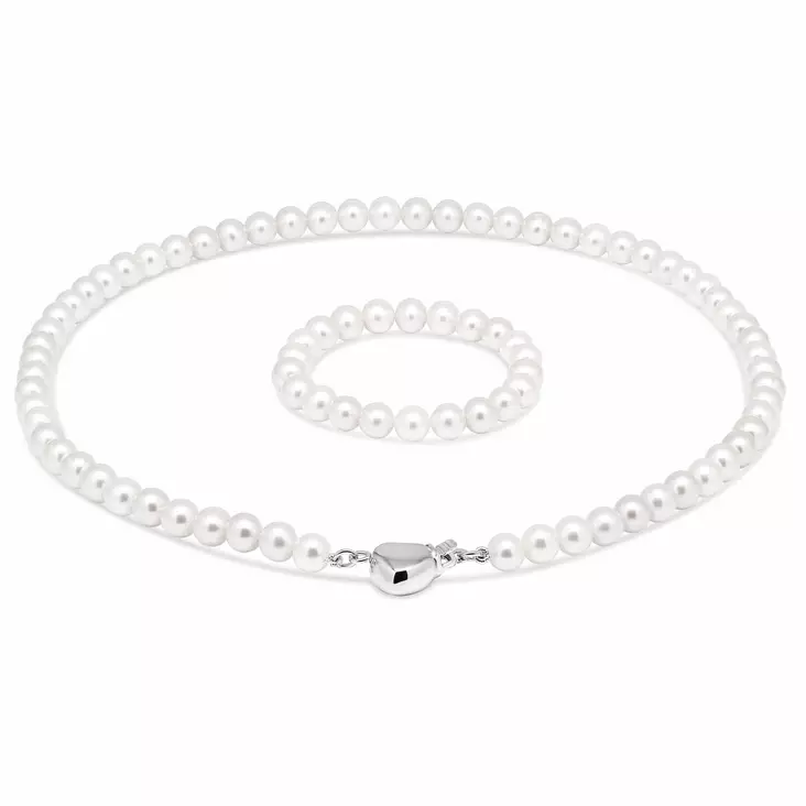 Kastehelminauha Vaalea 32+10cm sydänlukko - Kastehelmet - KH-1VALK32 - 1