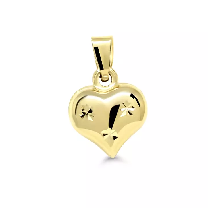 Keltakultainen sydän riipus 10mm - Kultaiset kaulakorut - P-0043-2 - 1