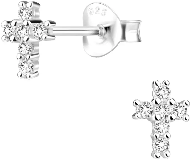 Risti korvakoru cz 5x7mm - Hopeiset korvakorut - Y1432 - 1