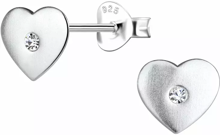 Syd=C3=A4n korvakoru kristallilla 7x7mm - Hopeiset korvakorut - Y1612 - 1