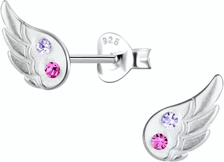 Siivet pinkill=C3=A4 kivell=C3=A4 hopeaa Y2012 - Lasten korut - Y2012 - 1