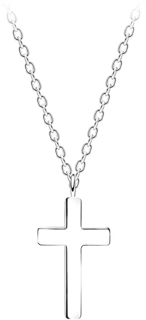 Risti-riipus 45cm 7x12mm hopeaa - Rippiristi hopea - Y5022 - 1