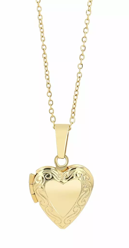 Sydänriipus medaljonki kullanvärinen - Teräksiset kaulakorut - SH591-002 - 1