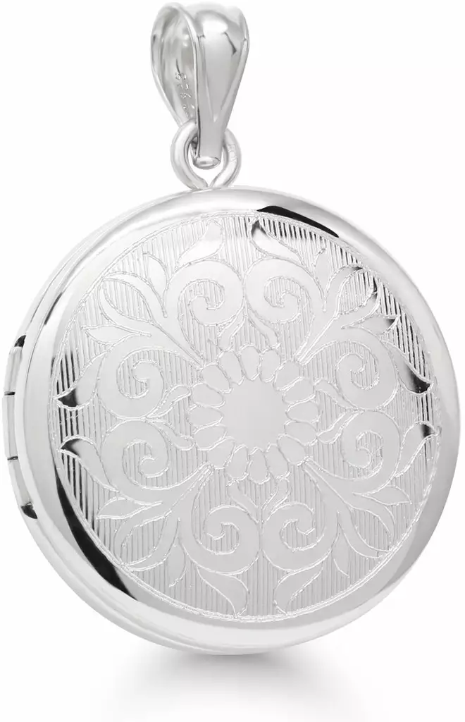 Hopeamedaljonki py=C3=B6re=C3=A4 20mm koristekaiverruksella - Lahjaideat naisille - SPL-RD082 - 1