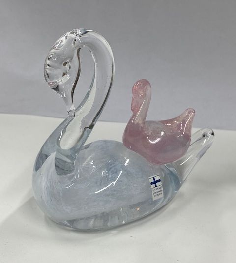 =C3=84itijoutsen Vaaleanpunainen KOS2-JOUTSEN2 - Taidelasi - KOS2-JOUTSEN2 - 1