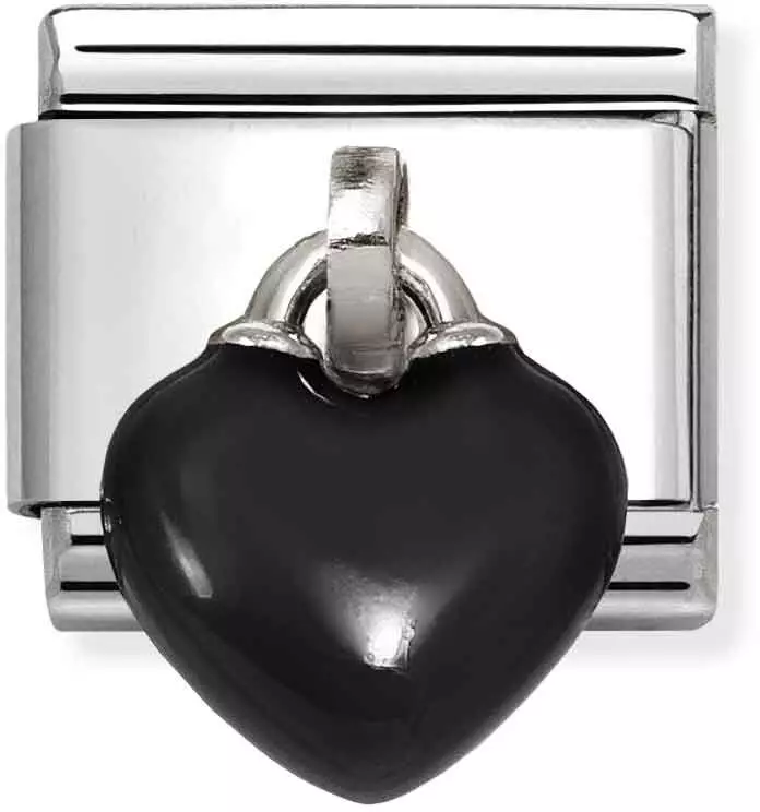 Nomi Charm Musta emali sydän - Nomination combosable classic - 331821-02 - 1
