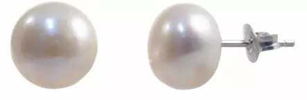 Helmi korvakoru 10mm tappi Peach - Hopeiset korvakorut - PS013 - 1