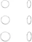Hoop setti 3-osainen 8-10-12mm hopeaa - Hopeiset korvakorut - Y0113 - 1