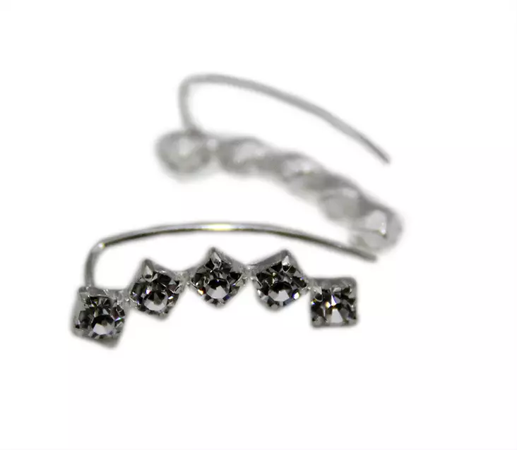 Kiipij=C3=A4 korvakoru zirkonein - Hopeiset korvakorut - D203 - 1