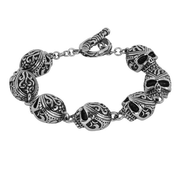 BSS463 rannekoru pääkallot - Teräksiset rannekorut - BSS463 - 1