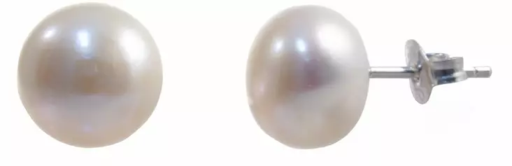 Helmi korvakoru 10mm tappi Peach - Hopeiset korvakorut - PS013 - 1