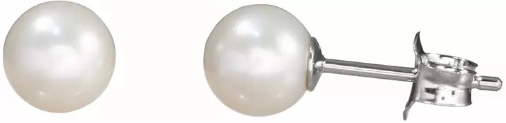 Helminapit 6-6,5mm makeavesi - Hopeiset korvakorut - PS003 - 1